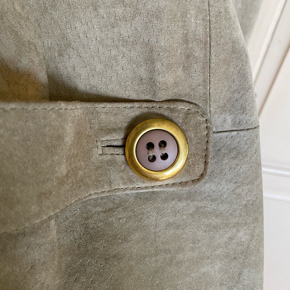 Suede sheath Dress / Sarafan - tan suede M - Picture 4 of 10